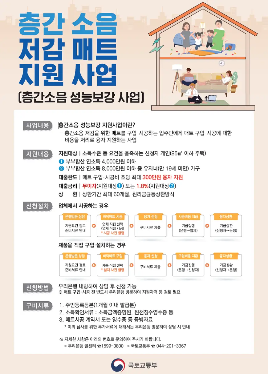 층간소음 매트 지원 사업 포스터 층간소음 매트 지원 사업 포스터